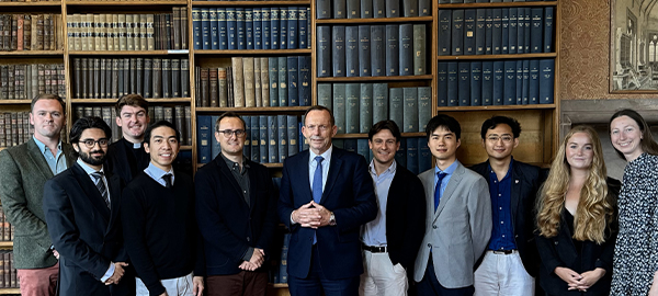 Former PM Tony Abbott visits Oxford-based Ramsay Scholars