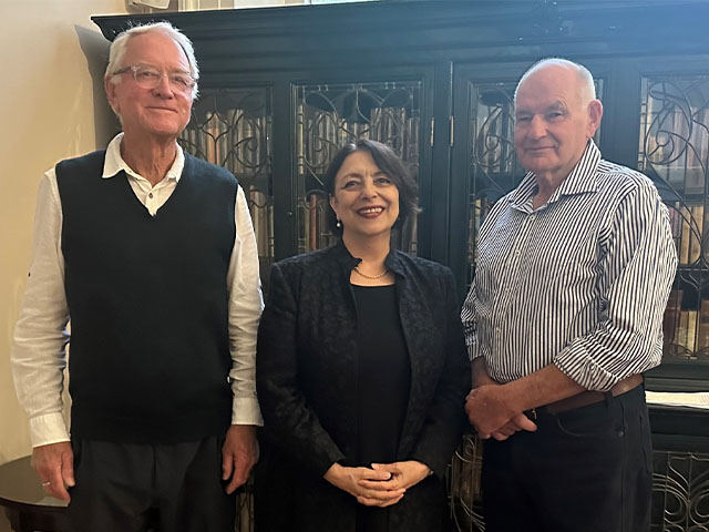 Centre Academic Director Professor Diana Glenn with poets Ross Donlon and Riss Erwin